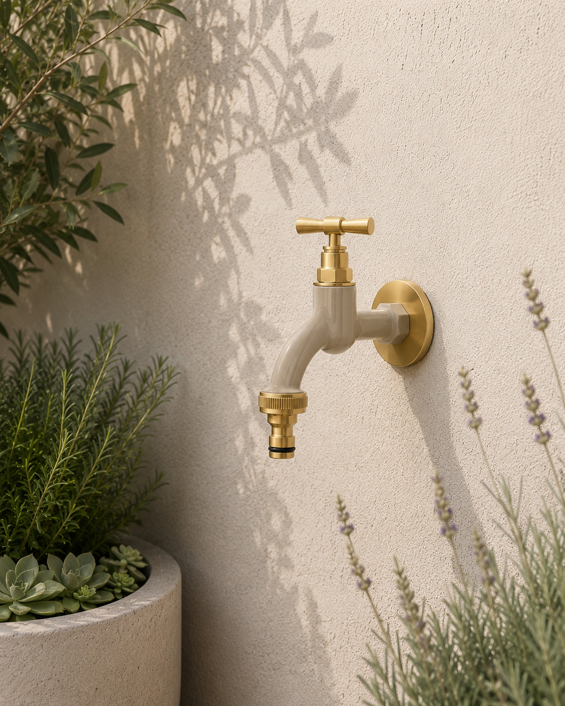 Grifo de jardín con roseta Gentle Greige Sand, Livlig