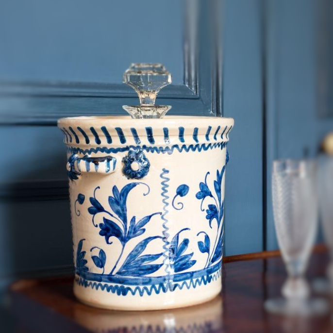 Hielera de cerámica Blue FLower , Casa López (Paris)