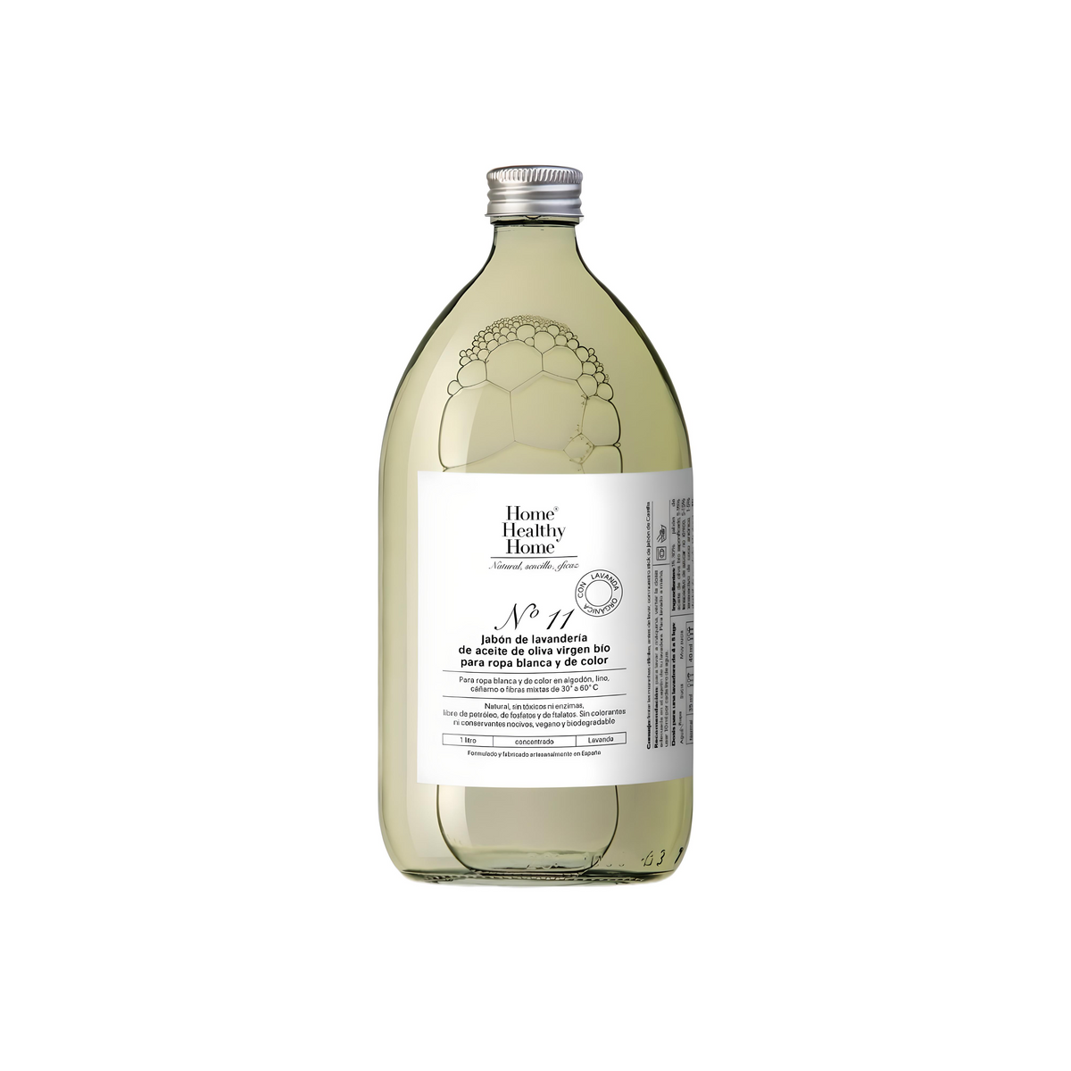 Jabón de lavandería para ropa blanca y de color Nº11, Botella 1L, HOME HEALTHY HOME - Nahia Home