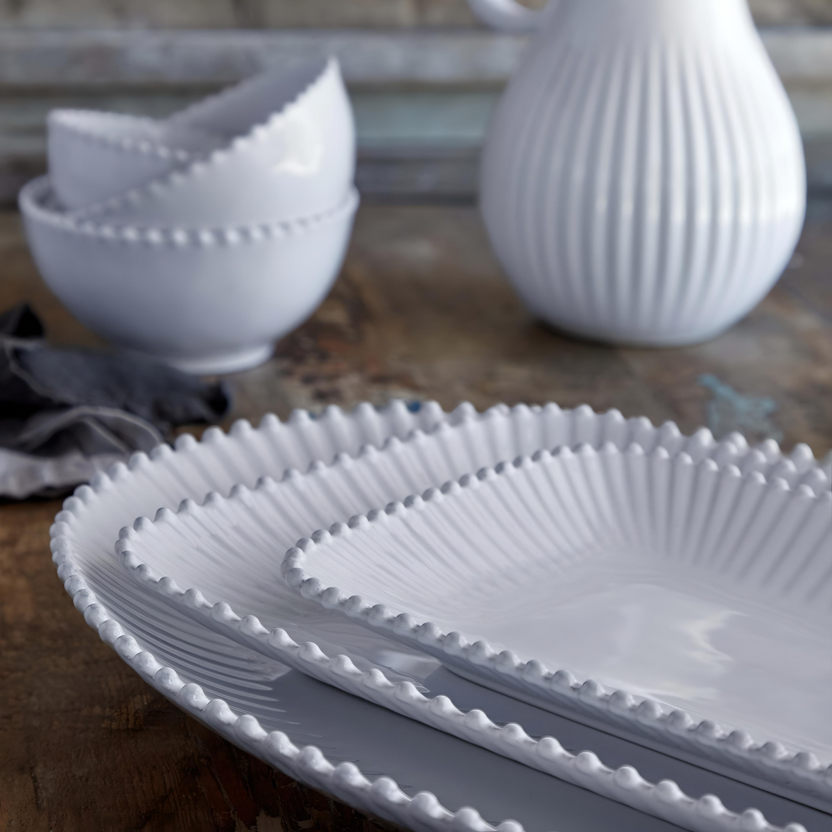 Fuente rectangular Costa Nova, PEARL 30cm - View 3 - Nahia Home