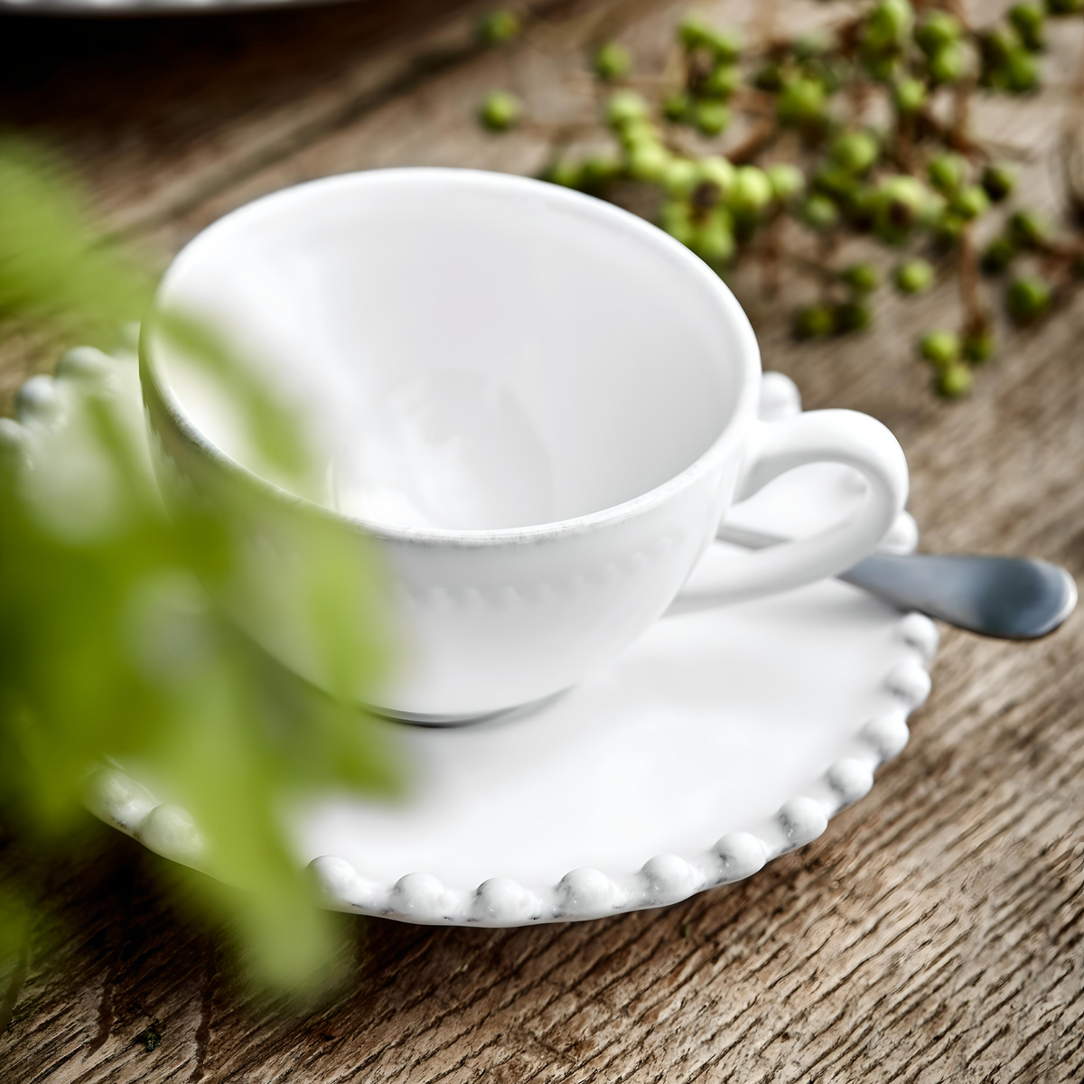 Taza de café con plato Costa Nova, Pearl - Vista 2 - Nahia Home