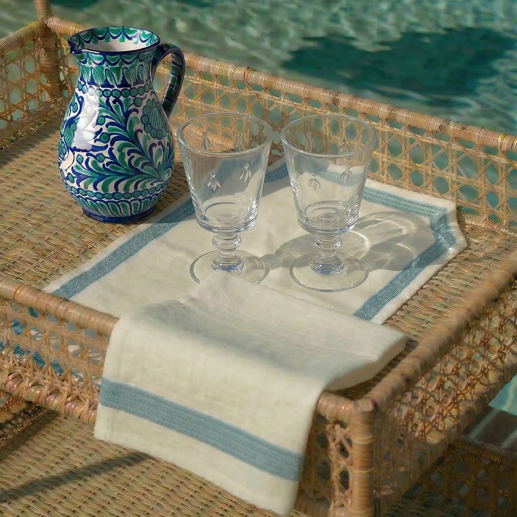 Servilleta Lino Majorque Glacier Blue, Casa López (Paris)