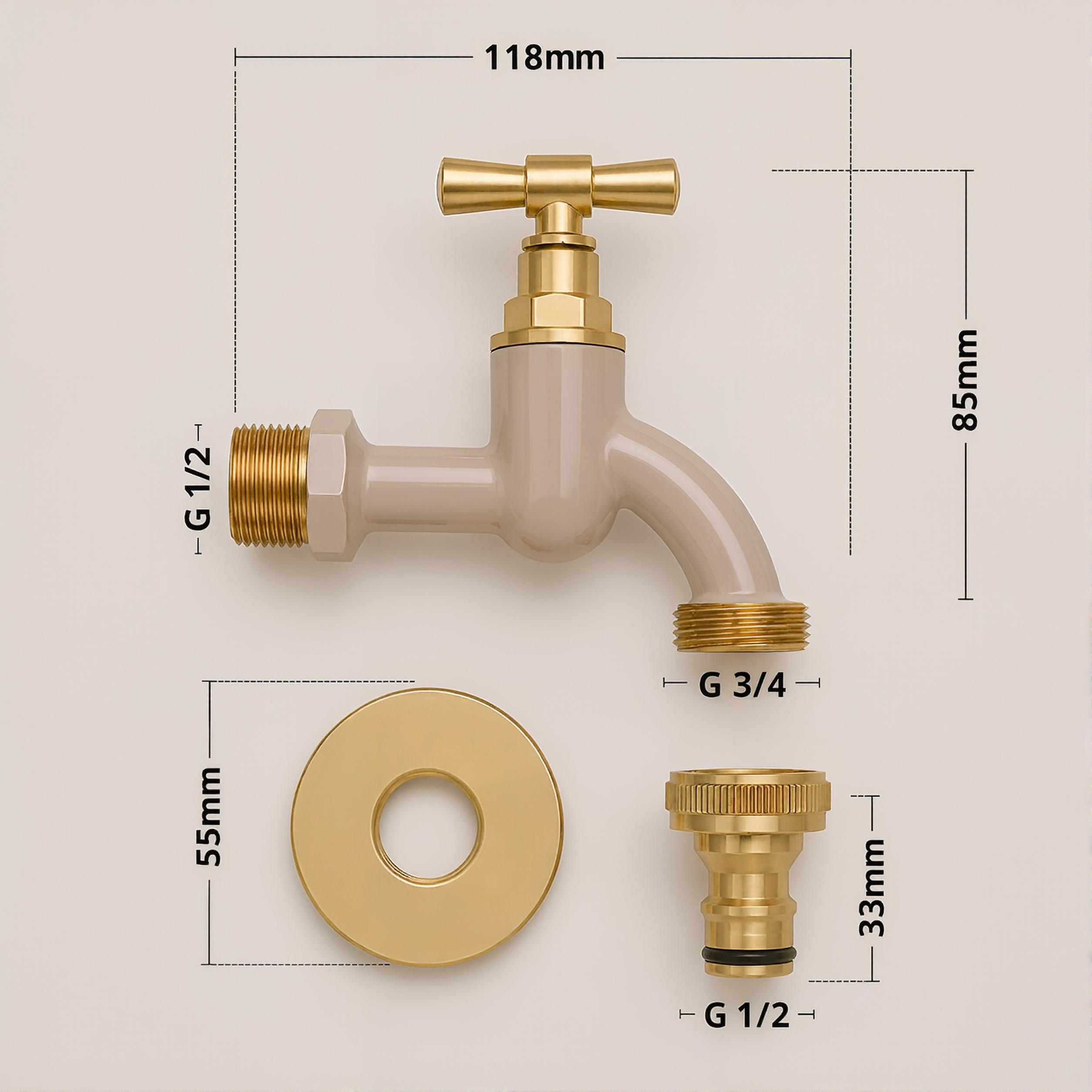 Grifo de jardín con roseta Gentle Greige Sand, Livlig