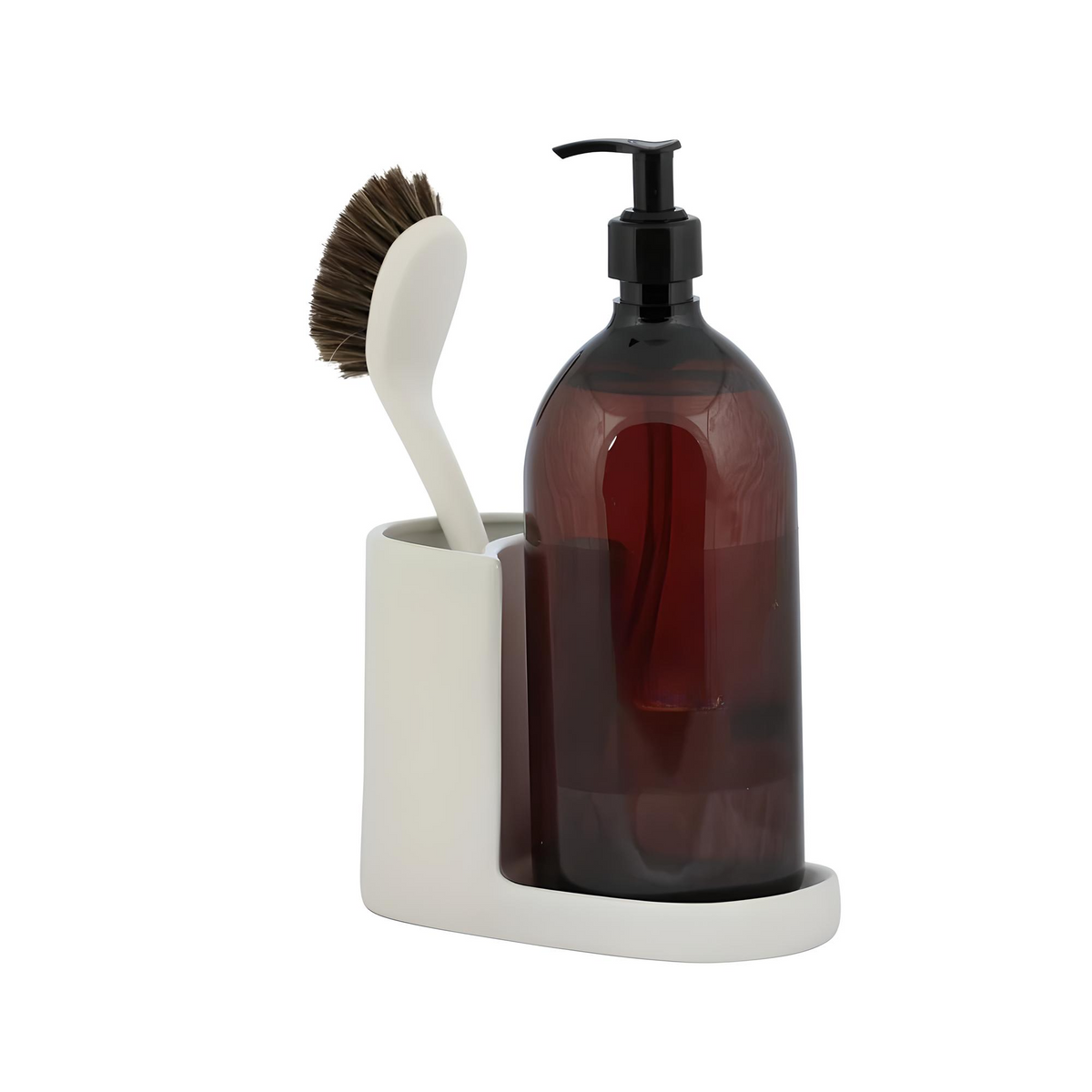 Set of Soap Holder, Dishwashing Brush and Dispenser Bottle - Nahia Home