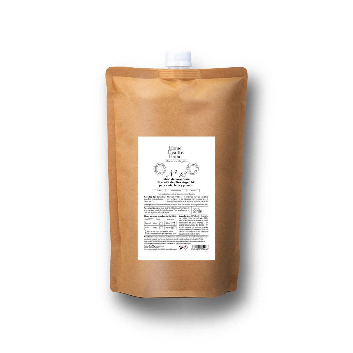 Laundry Soap Silk, Wool, and Down, No. 13, Eco Refill 1L - Nahia Home