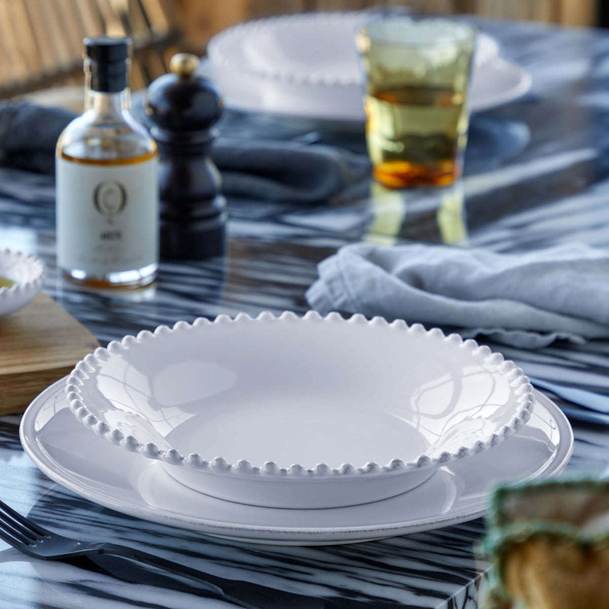 Deep Plate Costa Nova, Pearl 24cm - View 3 - Nahia Home