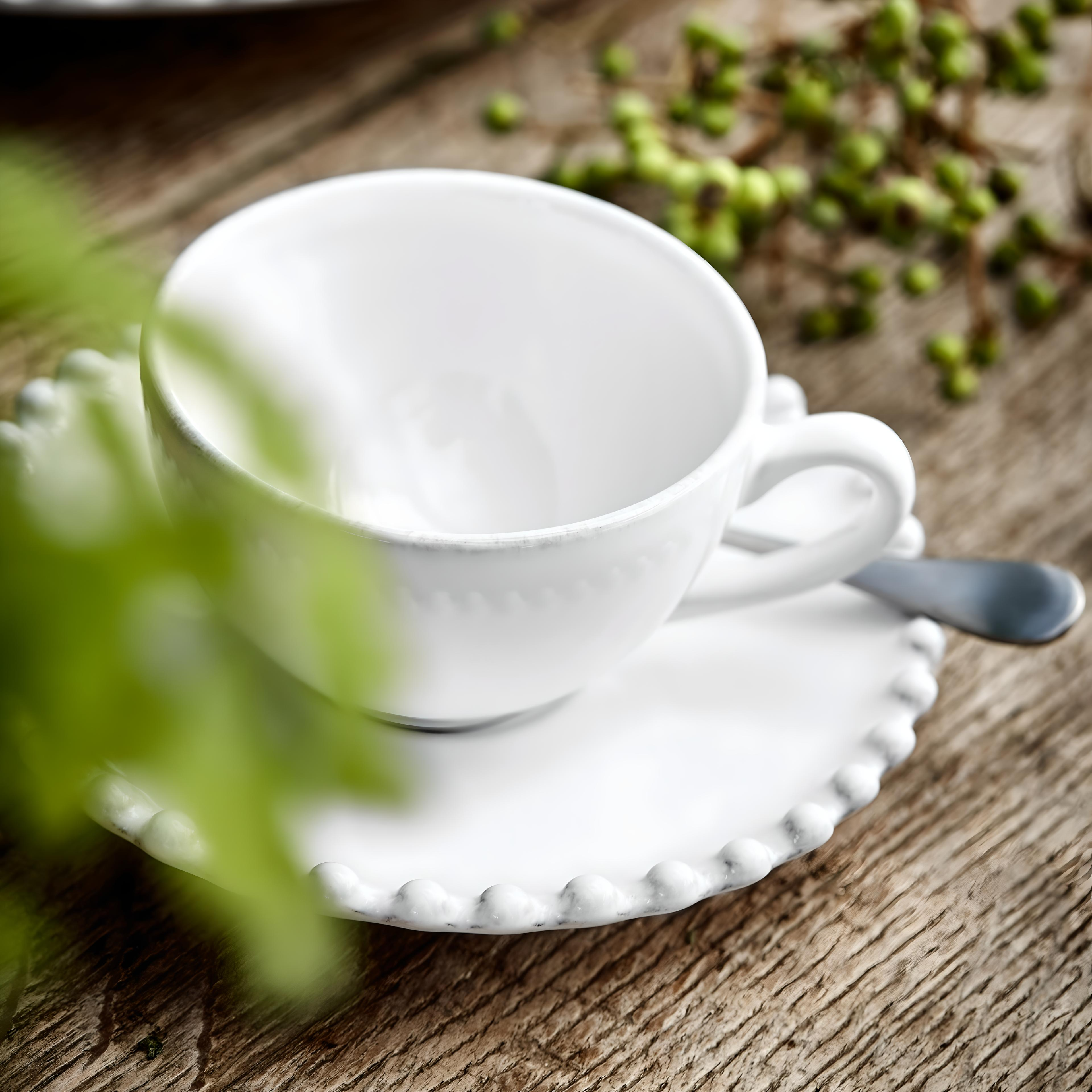 Taza de café con plato Costa Nova, Pearl.