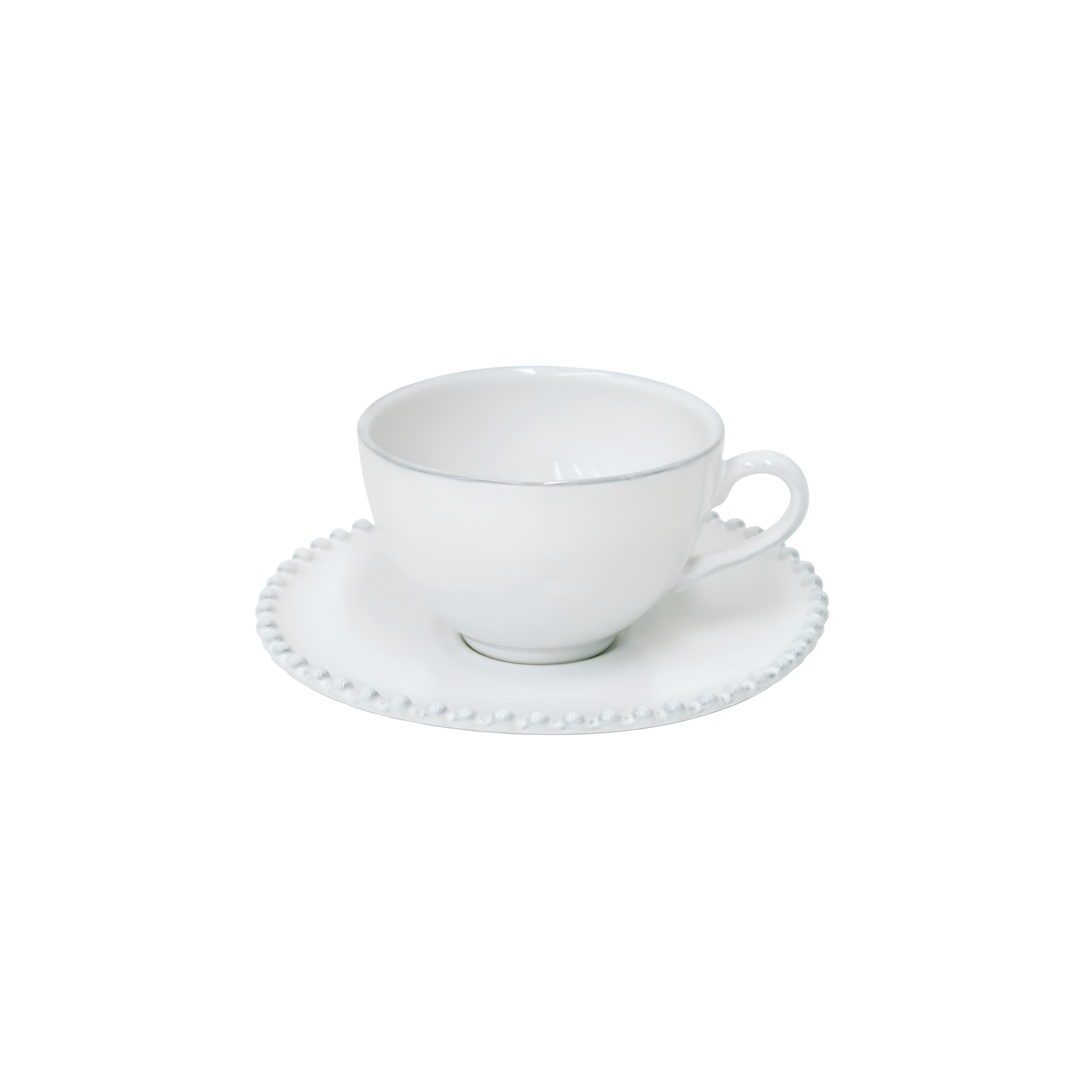 Taza de té con plato Costa Nova, Pearl.